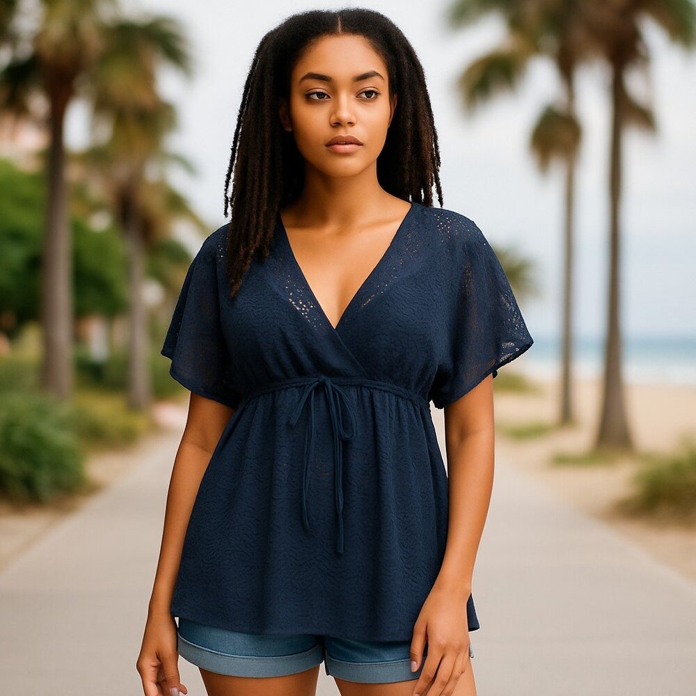 Cherie Black Lace Cover-Up Swim beach not worn